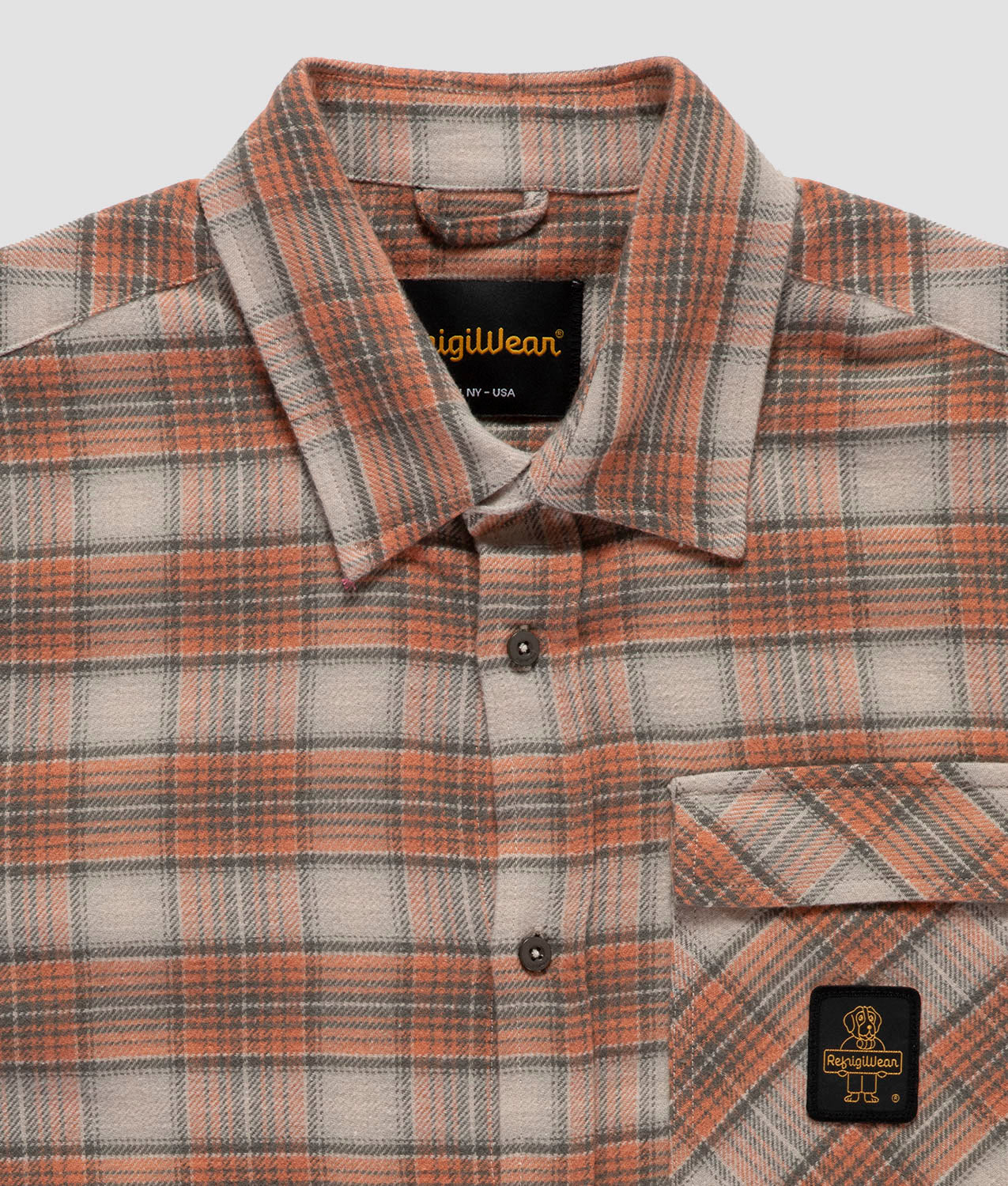 SHIRTS STRAUSS SHIRT CHECK ORANGE | RefrigiWear
