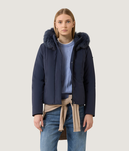 SHORT LADY TECH FUR JACKET DARK BLUE | RefrigiWear