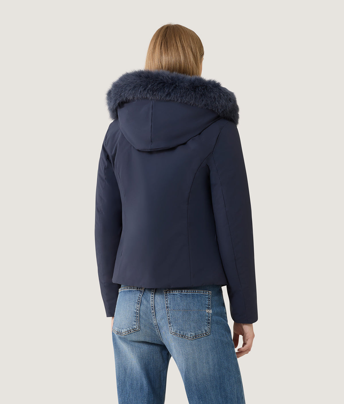 SHORT LADY TECH FUR JACKET DARK BLUE | RefrigiWear