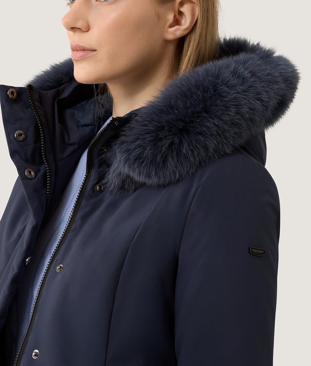 SHORT LADY TECH FUR JACKET DARK BLUE | RefrigiWear